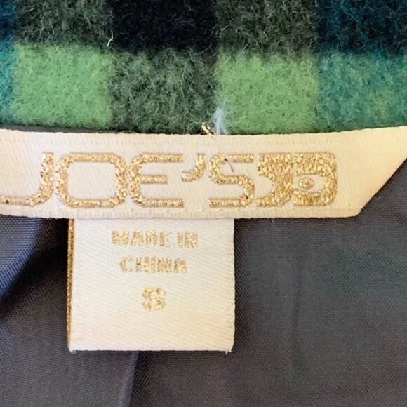 Joe’s Jeans Size Small Green Blue & Black Plaid One Button Wool Blend Blazer - Picture 8 of 10